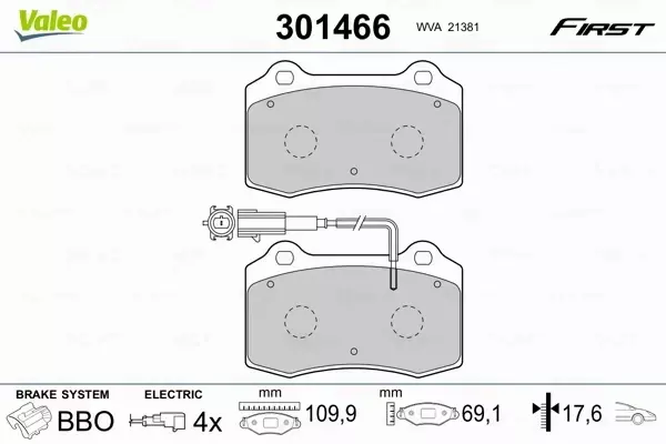 VALEO KLOCKI HAMULCOWE FIRST 301466 