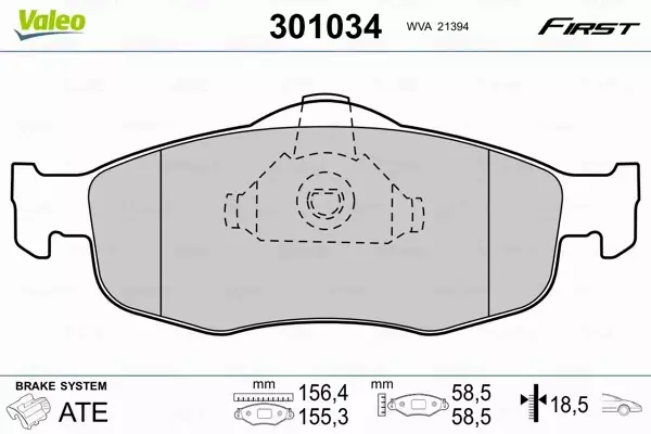 VALEO KLOCKI HAMULCOWE FIRST 301034 