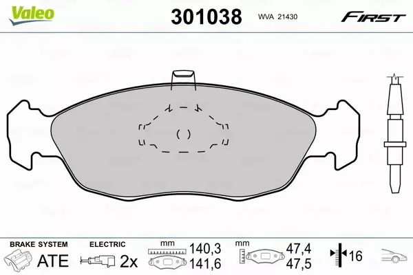 VALEO KLOCKI HAMULCOWE 301038 