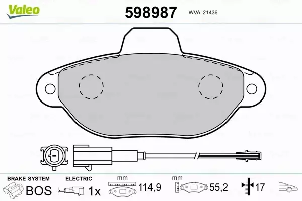 VALEO KLOCKI HAMULCOWE 598987 