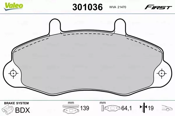 VALEO KLOCKI HAMULCOWE FIRST 301036 