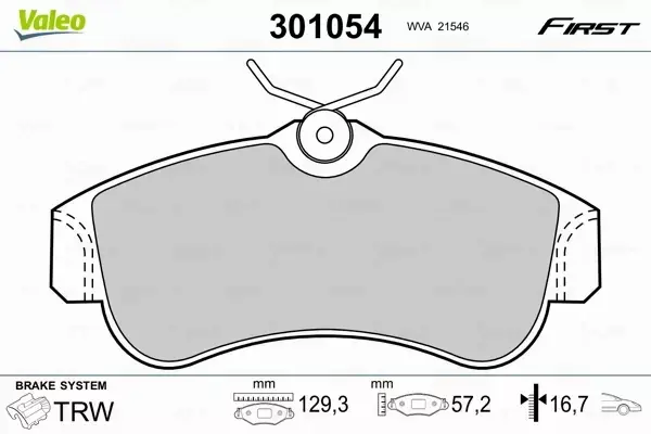 VALEO KLOCKI HAMULCOWE 301054 