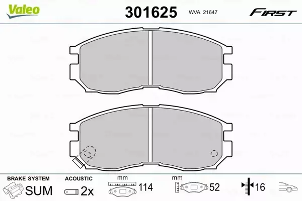 VALEO KLOCKI HAMULCOWE 301625 