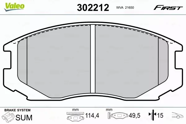 VALEO KLOCKI HAMULCOWE 302212 