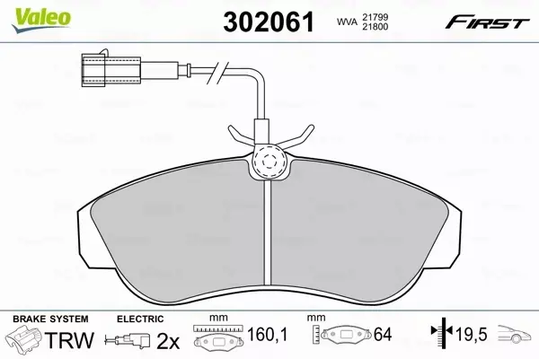 VALEO KLOCKI HAMULCOWE 302061 