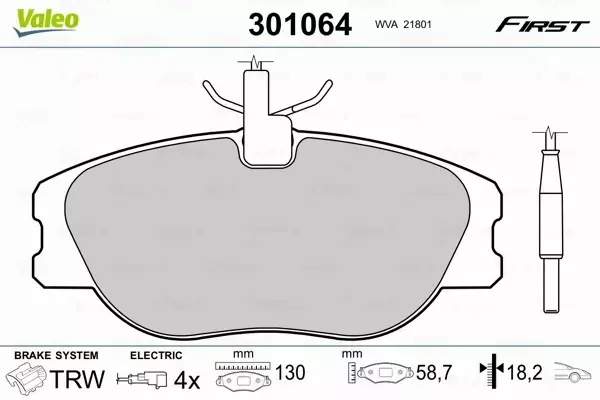 VALEO KLOCKI HAMULCOWE FIRST 301064 