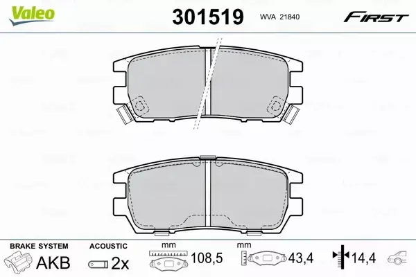 VALEO KLOCKI HAMULCOWE 301519 