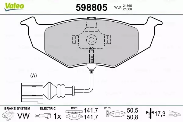 VALEO KLOCKI HAMULCOWE 598805 