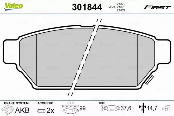 VALEO KLOCKI HAMULCOWE 301844 