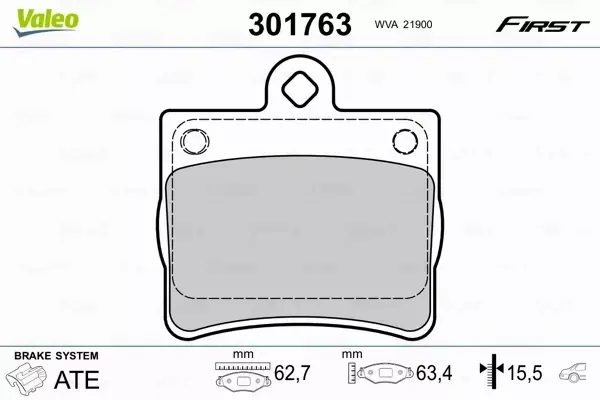 VALEO KLOCKI HAMULCOWE 301763 