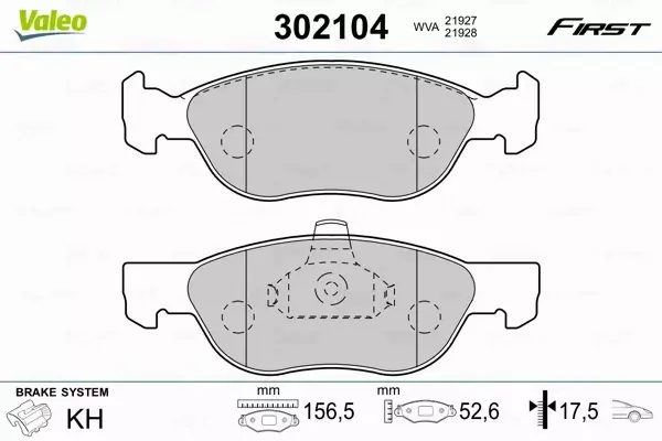 VALEO KLOCKI HAMULCOWE 302104 