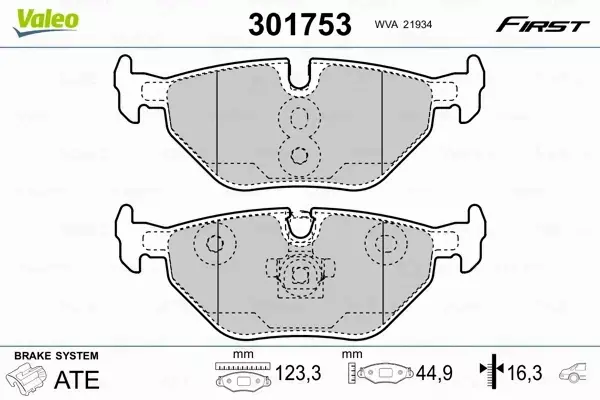 VALEO KLOCKI HAMULCOWE FIRST 301753 