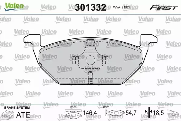 VALEO KLOCKI HAMULCOWE FIRST 301332 