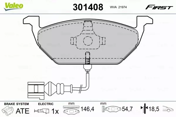 VALEO KLOCKI HAMULCOWE FIRST 301408 