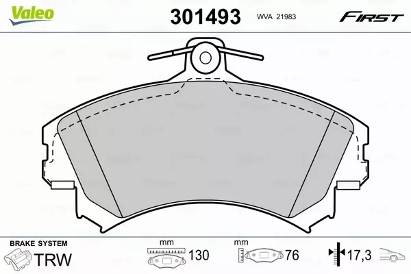 VALEO KLOCKI HAMULCOWE 301493 