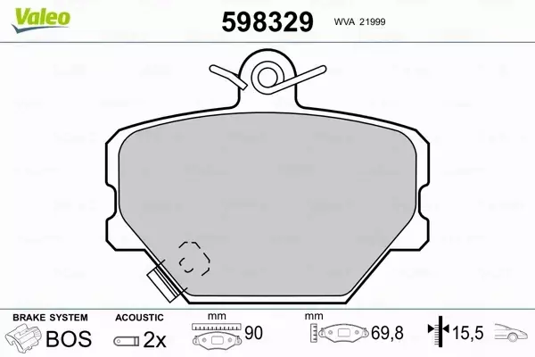 VALEO KLOCKI HAMULCOWE 598329 