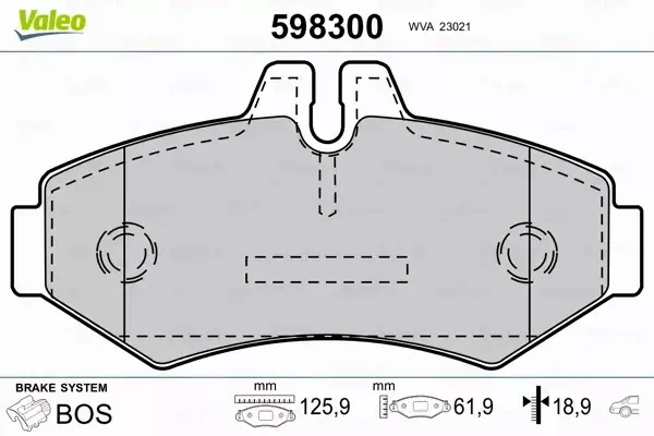 VALEO KLOCKI HAMULCOWE 598300 