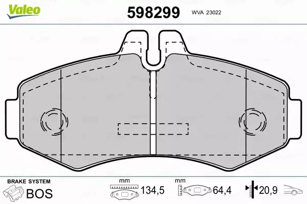 VALEO KLOCKI HAMULCOWE 598299 