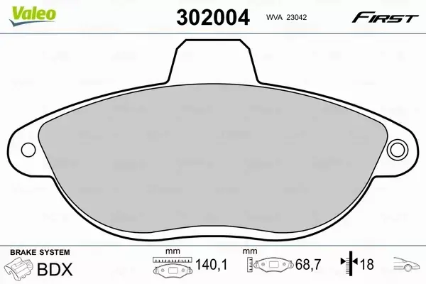 VALEO KLOCKI HAMULCOWE FIRST 302004 