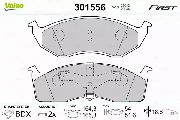 VALEO KLOCKI HAMULCOWE 301556 