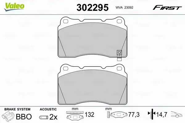 VALEO KLOCKI HAMULCOWE 302295 