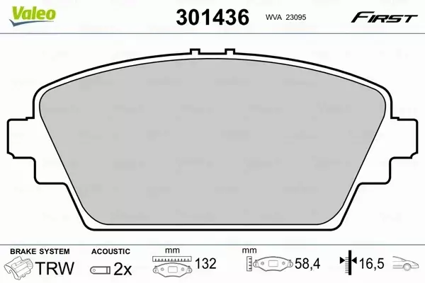 VALEO KLOCKI HAMULCOWE 301436 