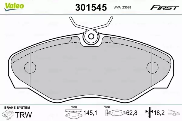 VALEO KLOCKI HAMULCOWE FIRST 301545 