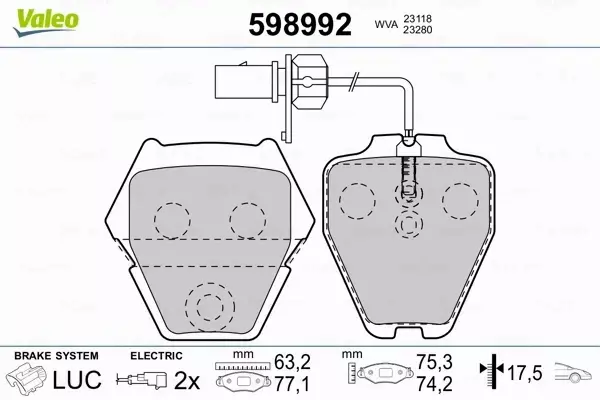 VALEO KLOCKI HAMULCOWE 598992 