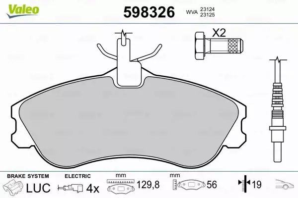 VALEO KLOCKI HAMULCOWE 598326 