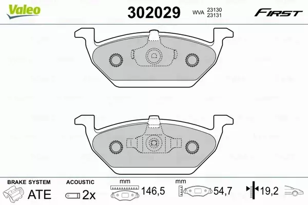 VALEO KLOCKI HAMULCOWE 302029 