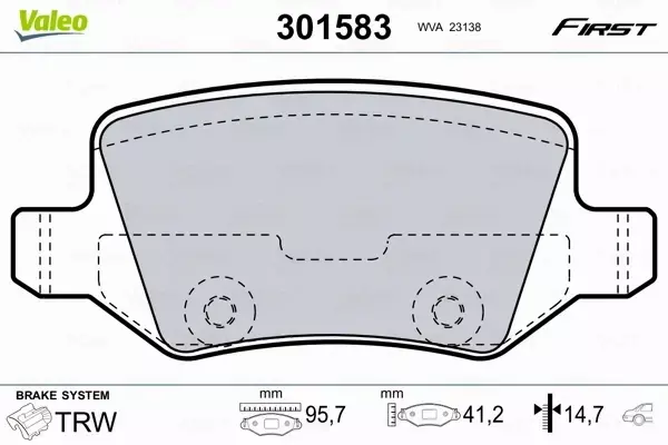 VALEO KLOCKI HAMULCOWE FIRST 301583 