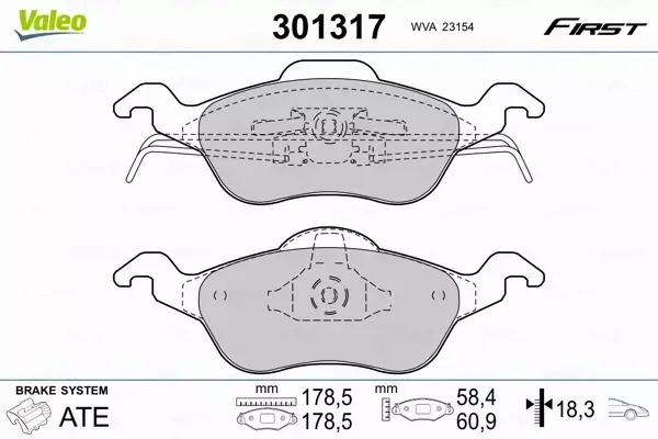 VALEO KLOCKI HAMULCOWE FIRST 301317 