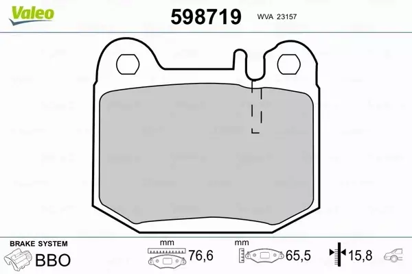 VALEO KLOCKI HAMULCOWE 598719 