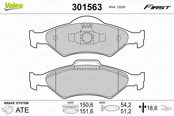 VALEO KLOCKI HAMULCOWE 301563 