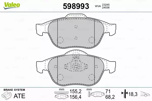 VALEO KLOCKI HAMULCOWE 598993 