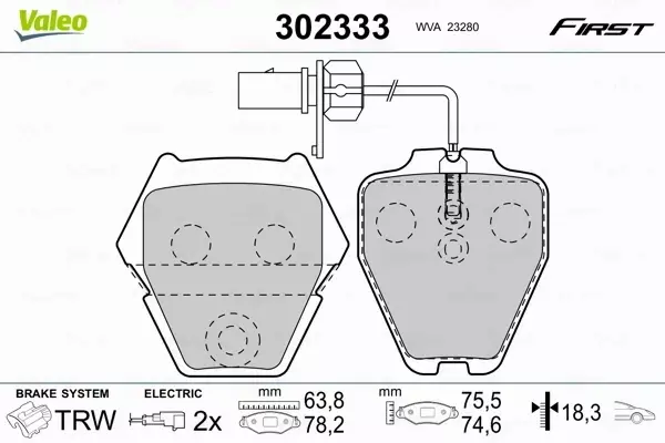 VALEO KLOCKI HAMULCOWE 302333 