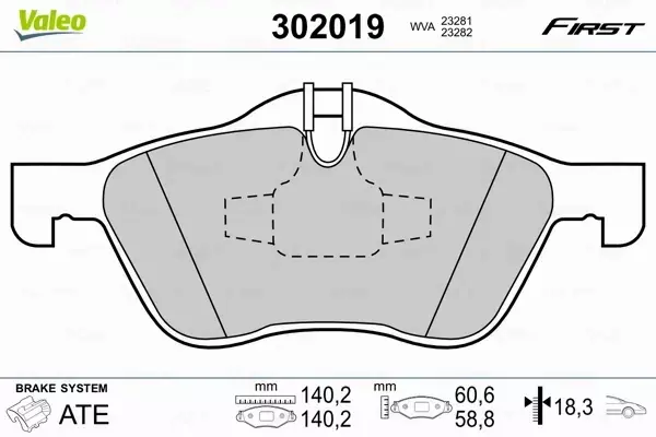 VALEO KLOCKI HAMULCOWE 302019 