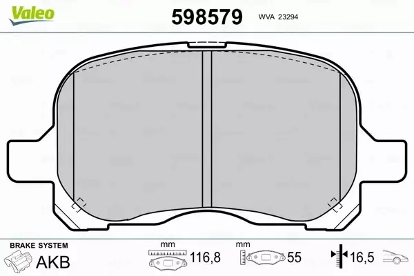 VALEO KLOCKI HAMULCOWE 598579 