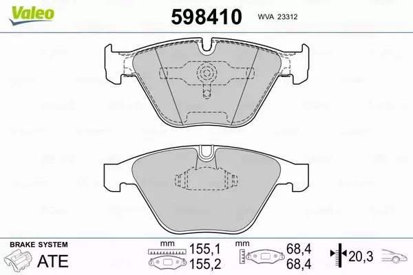 VALEO KLOCKI HAMULCOWE 598410 