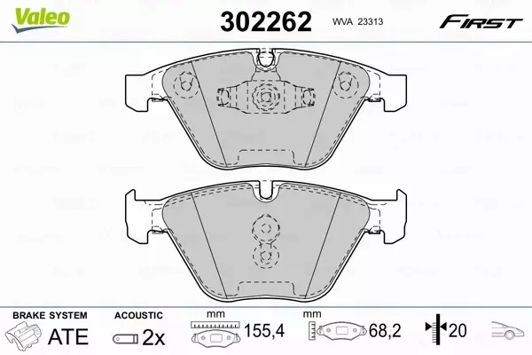 VALEO KLOCKI HAMULCOWE 302262 