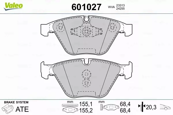 VALEO KLOCKI HAMULCOWE 601027 