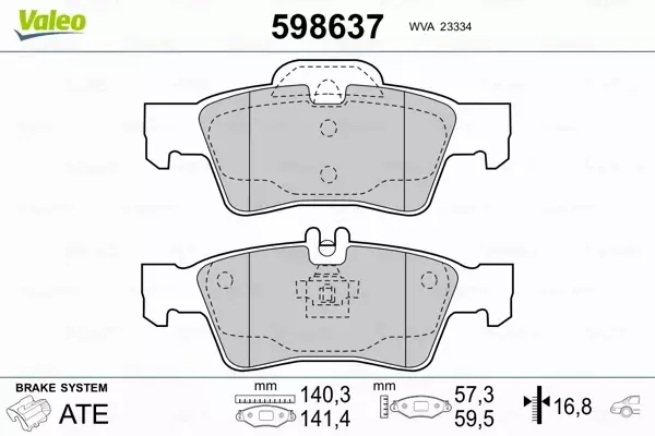 VALEO KLOCKI HAMULCOWE 598637 