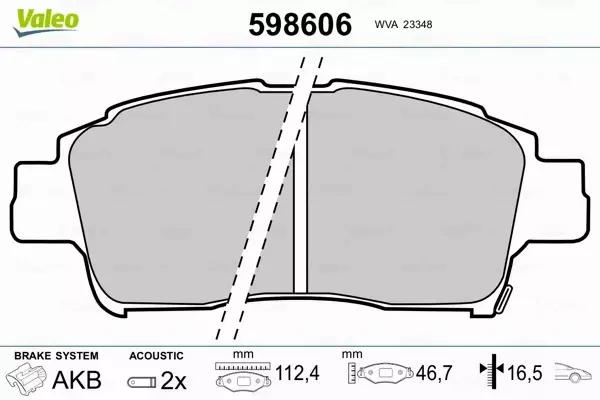 VALEO KLOCKI HAMULCOWE 598606 