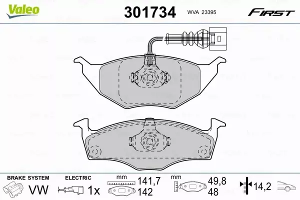 VALEO KLOCKI HAMULCOWE 301734 