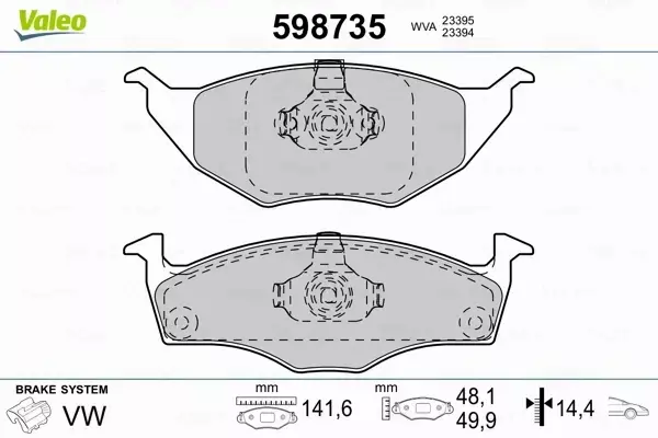 VALEO KLOCKI HAMULCOWE 598735 