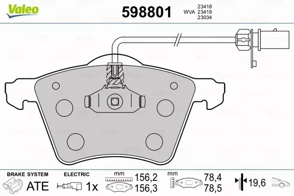 VALEO KLOCKI HAMULCOWE 598801 