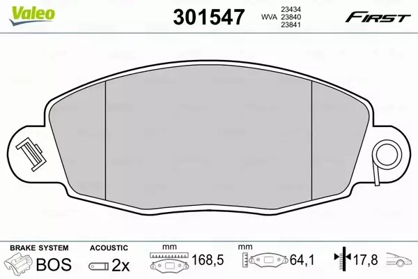 VALEO KLOCKI HAMULCOWE 301547 