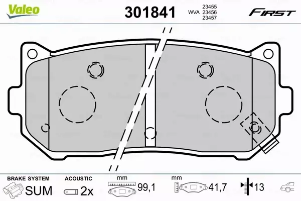 VALEO KLOCKI HAMULCOWE 301841 