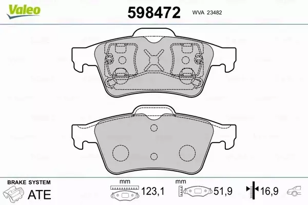 VALEO KLOCKI HAMULCOWE 598472 