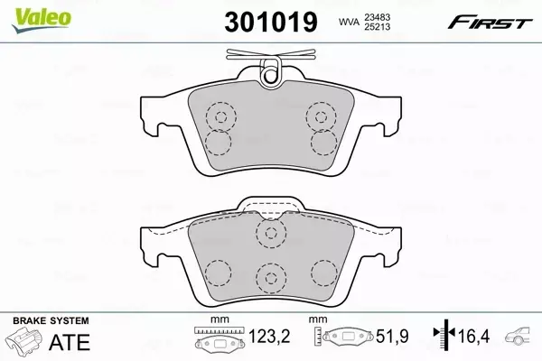 VALEO KLOCKI HAMULCOWE FIRST 301019 